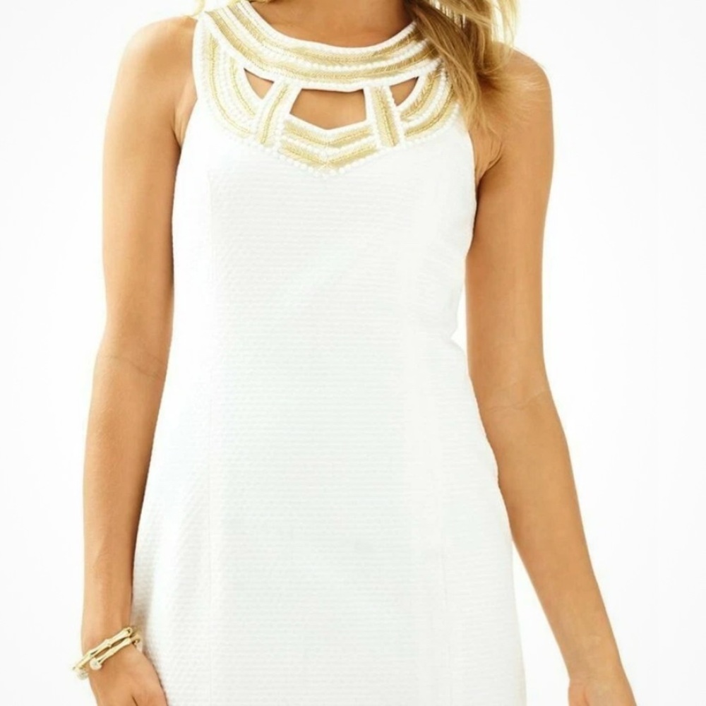 Lilly Pulitzer White and Gold Mini Dress
Laundered, perfect condition